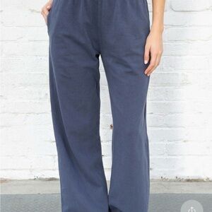 Women's Brandy Melville Navy Blue Wide-Leg Pants